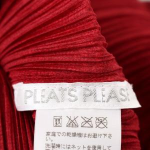 PLEATS PLEASE ISSEY MIYAKE イッセイミヤケ 半袖スタンドカラープルオーバーカットソー 3 レッド