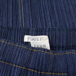 PLEATS PLEASE ISSEY MIYAKE ステッチ デニム プリーツスカート M 紺