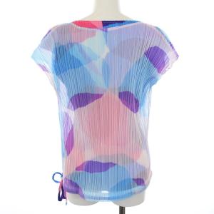 PLEATS PLEASE ISSEY MIYAKE イッセイミヤケ カットソー プリーツ シースルー 総柄 3 マルチカラー