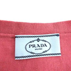 PRADA ウールニットカーディガン 40 ダークピンク