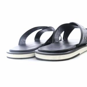 JIMMY CHOO スタースタッズ コンフォートサンダル フラット レザー 45 ブラック