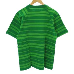 sacai 19SS Tシャツ ボーダーレイヤード クルーネック コットン 半袖 2 グリーン