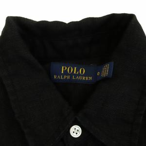 POLO RALPH LAUREN リネンノースリーブシャツワンピース 0 XS ブラック