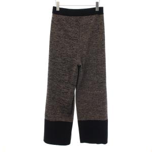 ADORE 19AW メランジニット パンツ イージー ワイド 36 ブラウン ブラック