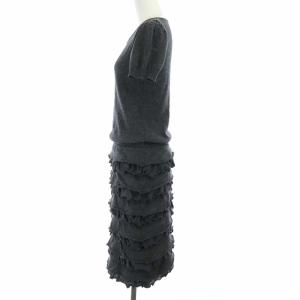René ひざ丈ティアードニットワンピース 36 グレー