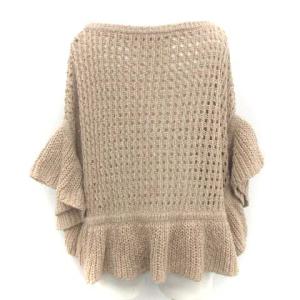 GRACE CONTINENTAL 21SS ポンチョ ニット フリル リネン リボン メッシュ 36 ベージュ