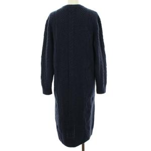 Theory 19AW ROYAL WOOL CABLE DRESS ニット ワンピース ロング ケーブル編み 長袖 S 紺