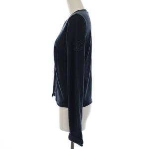 CHANEL 2010年モデル P39389K02729 カーディガン ココマーク カシミヤ 36 ネイビー 