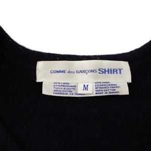 COMME des GARCONS SHIRT ニット 長袖 ウール フランス製 M ネイビー グレー