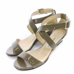 ストラップウェッジソールサンダル 36 ダークグレージュ