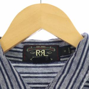 RRL ラルフローレン初期 90Sヴィンテージ  ポロシャツ プルオーバー 長袖 M ネイビー ホワイト