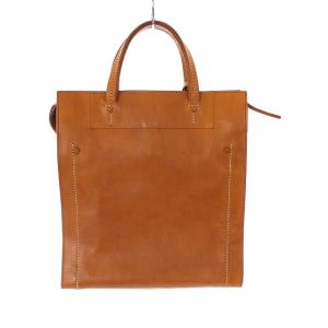 genten スクエアハンドバッグ レザー 鍵付き 茶