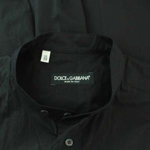 DOLCE&GABBANA バンドカラーシャツ 15 38 ブラック
