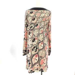 Emilio Pucci ワンピース シルク100% 総柄 42 S ピンク