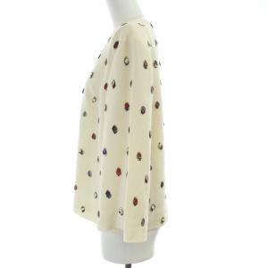 TORY BURCH ブラウス プルオーバー 七分袖 総柄 4 オフホワイト