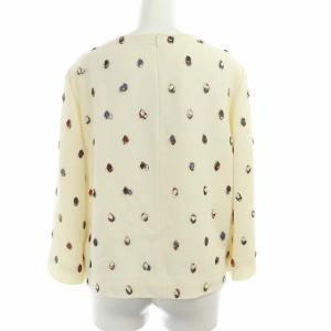 TORY BURCH ブラウス プルオーバー 七分袖 総柄 4 オフホワイト