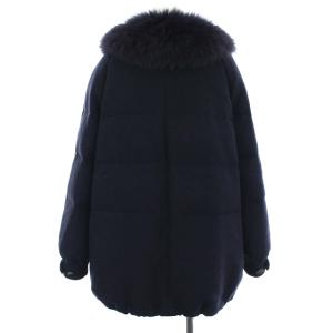 GRACE CONTINENTAL 18AW ダウンジャケット コート フォックスファー アウター 36 S ネイビー