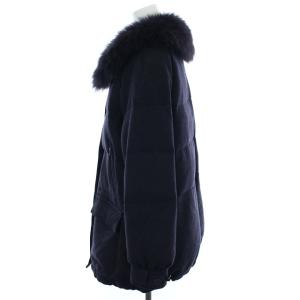 GRACE CONTINENTAL 18AW ダウンジャケット コート フォックスファー アウター 36 S ネイビー