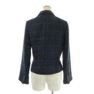 TORY BURCH スーツ セットアップ テーラードジャケット タイトスカート ツイード シルク ネイビー