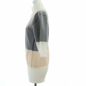 JIL SANDER 2013年製 カットソー ハイネック 半袖 34 グレー ホワイト ベージュ