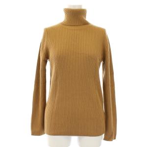  ウールカシミヤタートルネックリブニットセーター ベージュ