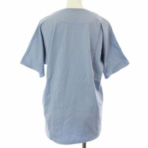 HERMES 近年モデル Tシャツ クルーネック 半袖 タッセル シルク ライトブルー