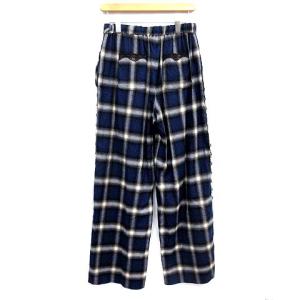 KEITA MARUYAMA 21AW On-bray Check Lace ワイドパンツ オンブレチェック レース 2 ネイビー