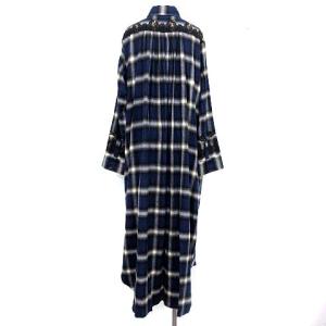 KEITA MARUYAMA 21AW On-bray Check Lace シャツ ワンピース ロング 長袖 2 M ネイビー