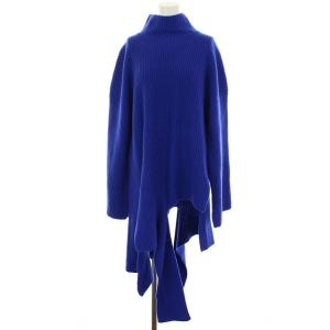 20AW ウール ブレンド リブ アシンメトリー プルオーバー ブルー
