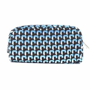 PRADA ポーチ 化粧ポーチ ナイロン 総柄 ブラウン ブルー ホワイト