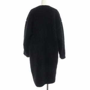 HYKE 20AW FAUX SHEARLING COAT ボアノーカラーコート S 黒