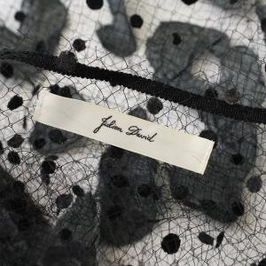 Julien David Tシャツ 半袖 プルオーバー 水玉 XS ブラック グレー