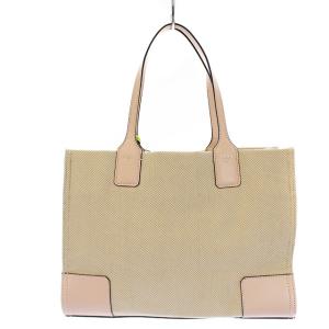 TORY BURCH ELLA トートバッグ キャンバス ホワイト ピンク