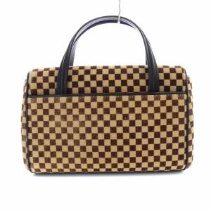 LOUIS VUITTON M92131 ライオン ダミエソバージュ ハラコ ハンドバッグ ベージュ ブラウン