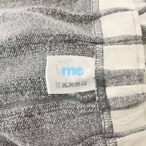 me ISSEY MIYAKE ワイドパンツ ベロア スウェット ストライプ グレー ホワイト
