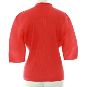 PLEATS PLEASE ISSEY MIYAKE イッセイミヤケ 半袖プリーツ加工スキッパーカットソー 3 レッド