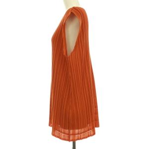PLEATS PLEASE ISSEY MIYAKE イッセイミヤケ 19AW プリーツ加工ノースリーブカットソー 3 オレンジ