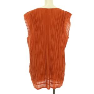 PLEATS PLEASE ISSEY MIYAKE イッセイミヤケ 19AW プリーツ加工ノースリーブカットソー 3 オレンジ