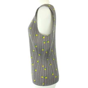 PLEATS PLEASE ISSEY MIYAKE イッセイミヤケ プリーツ加工花柄ノースリーブカットソー 4 グレー