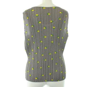 PLEATS PLEASE ISSEY MIYAKE イッセイミヤケ プリーツ加工花柄ノースリーブカットソー 4 グレー