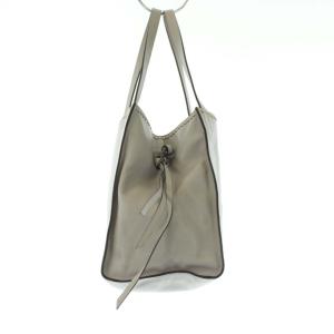 J&M DAVIDSON BELLE スタッズ ミニ トートバッグ ハンドバッグ スクエア レザー グレー