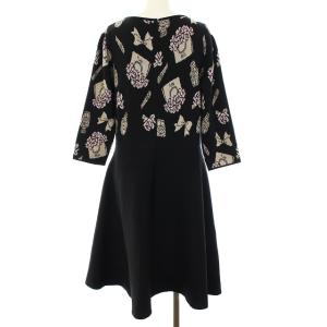 M'S GRACY 2019年製 ニットリボンフレアワンピース ブラック