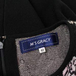 M'S GRACY 2019年製 ニットリボンフレアワンピース ブラック