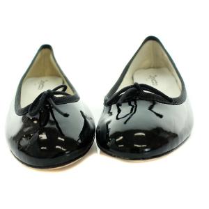 Repetto リボンエナメルパンプス ブラック