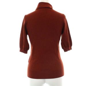 GRACE CONTINENTAL 19AW リボンボウタイニットトップ 五分袖 36 ブラウン