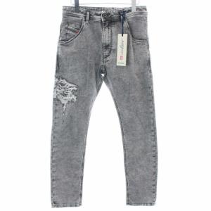 KROOLEY-T ジョグジーンズ ジップフライ ダメージ加工 W27 グレー