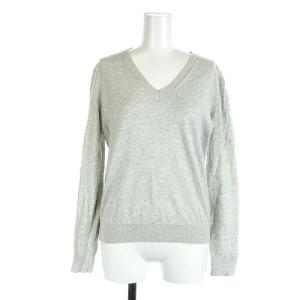20SS SIMPLE NO COLLAR TOP カットソー 長袖 無地 サテン F グレー