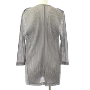 PLEATS PLEASE ISSEY MIYAKE イッセイミヤケ プリーツメッシュカーディガン 3 グレー