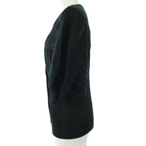 PLEATS PLEASE ISSEY MIYAKE イッセイミヤケ カーディガン プリーツ切替 スター バルーンスリーブ 3 L ブラック