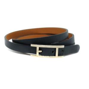 HERMES アピ4 H金具 ブレスレット レザー S ダークグリーン